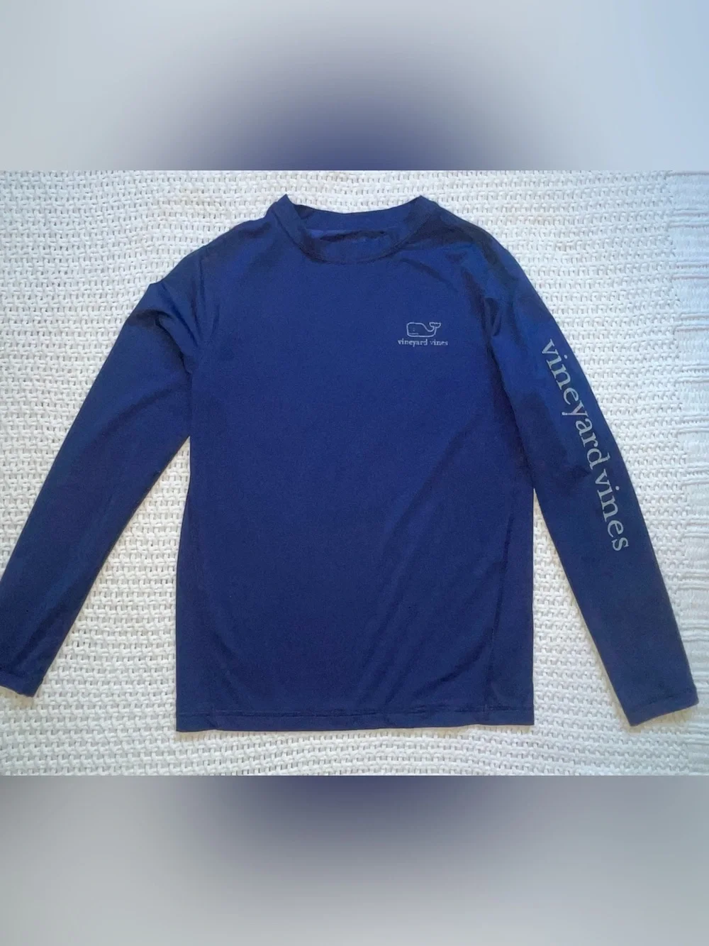 Vineyard Vines Kid’s Long-Sleeve Swim Rash Guard in Navy Blue